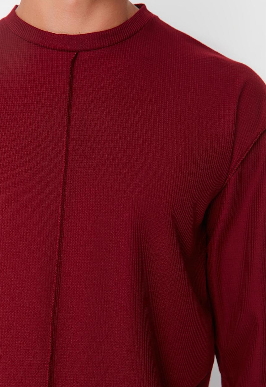 Trendyol - Raw essential T-shirt - burgundy
