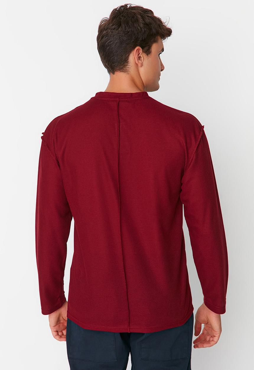 Trendyol - Raw essential T-shirt - burgundy