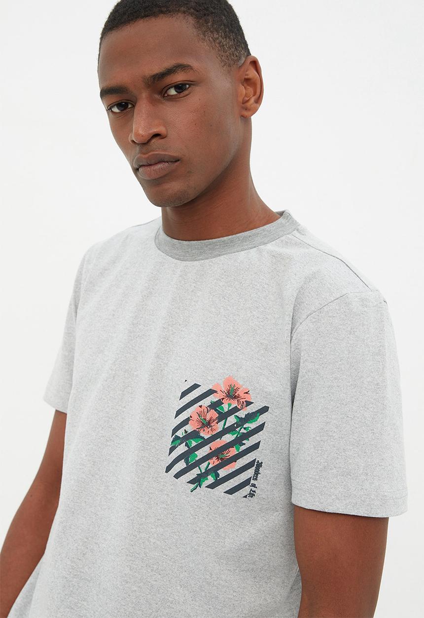 Trendyol - Printed T-shirt - grey