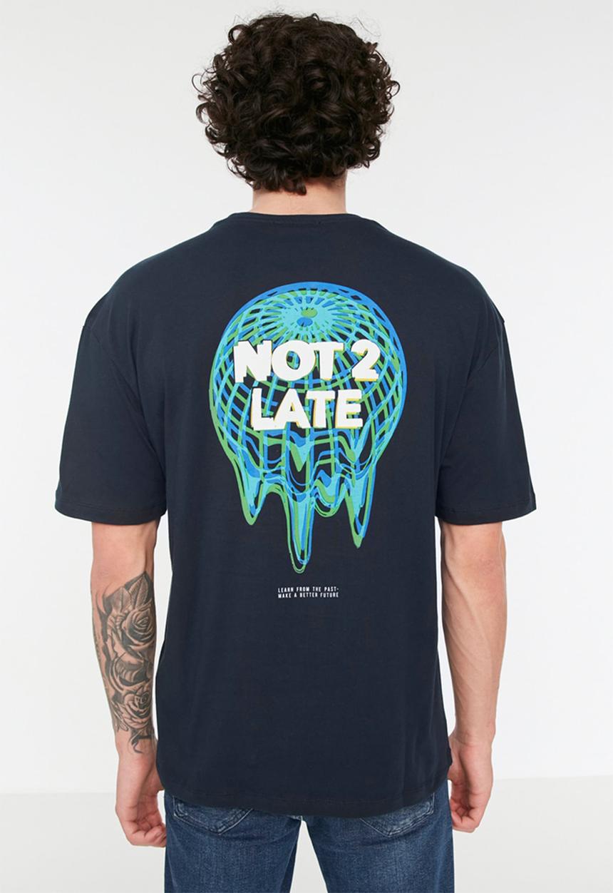 Trendyol - Backprint T-shirt - navy