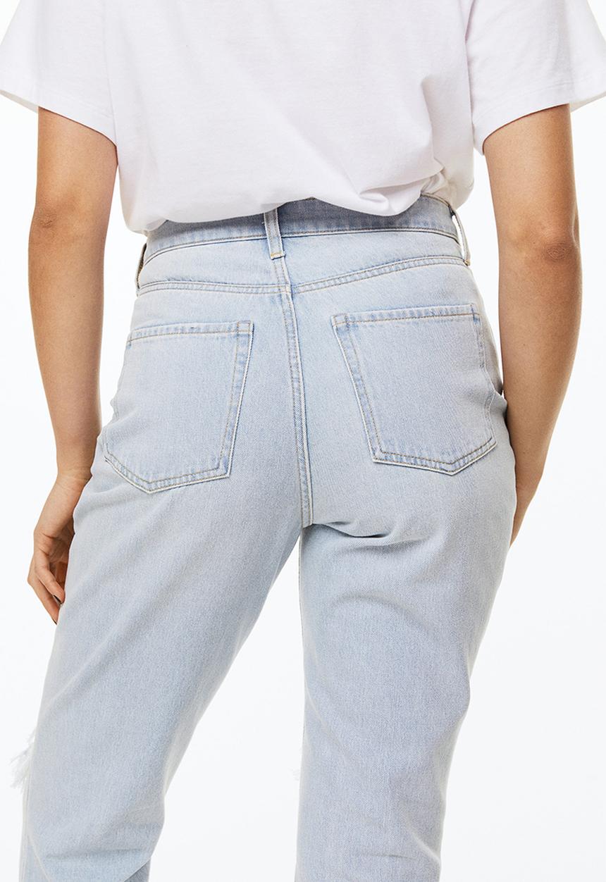 H&M - Mom comfort ultra high jeans - light denim blue