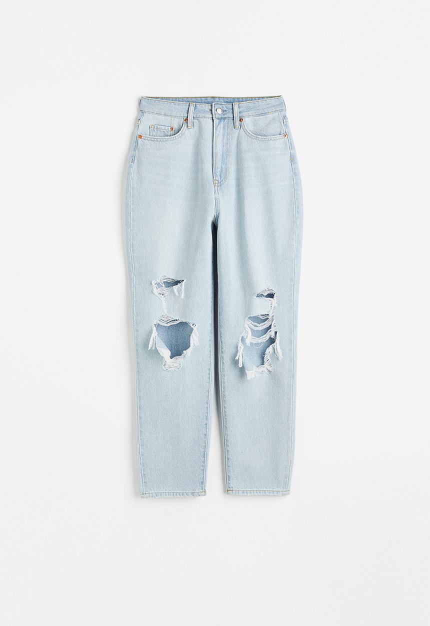 H&M - Mom comfort ultra high jeans - light denim blue