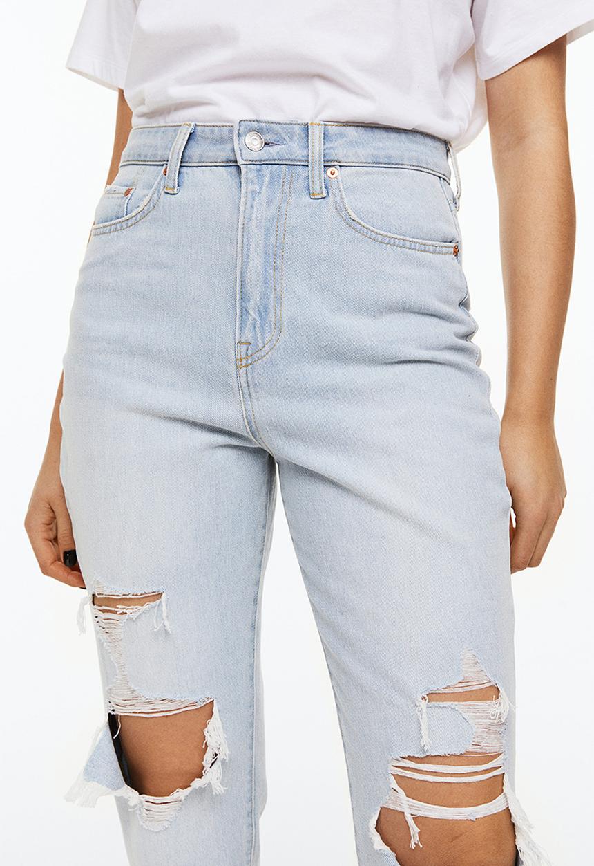 H&M - Mom comfort ultra high jeans - light denim blue