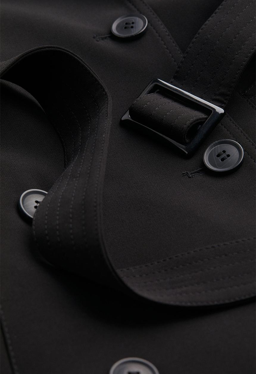 H&M - Double-breasted trenchcoat - black