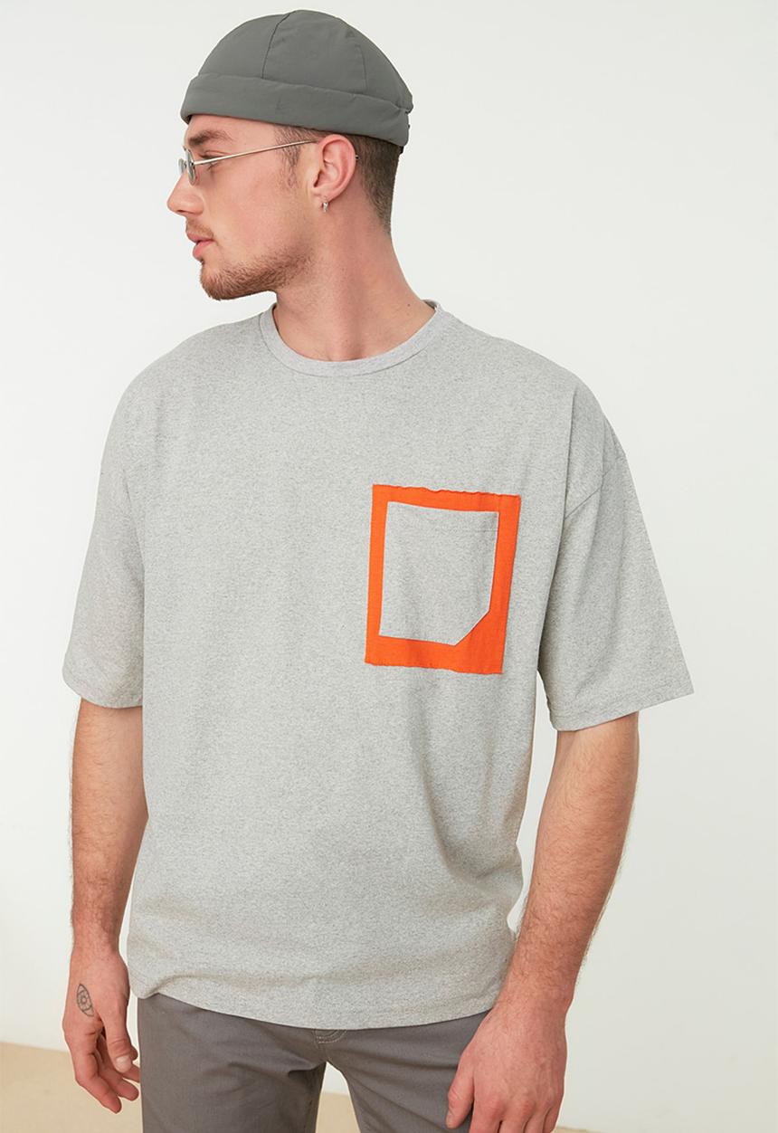Trendyol - Pocket print T-shirt - grey