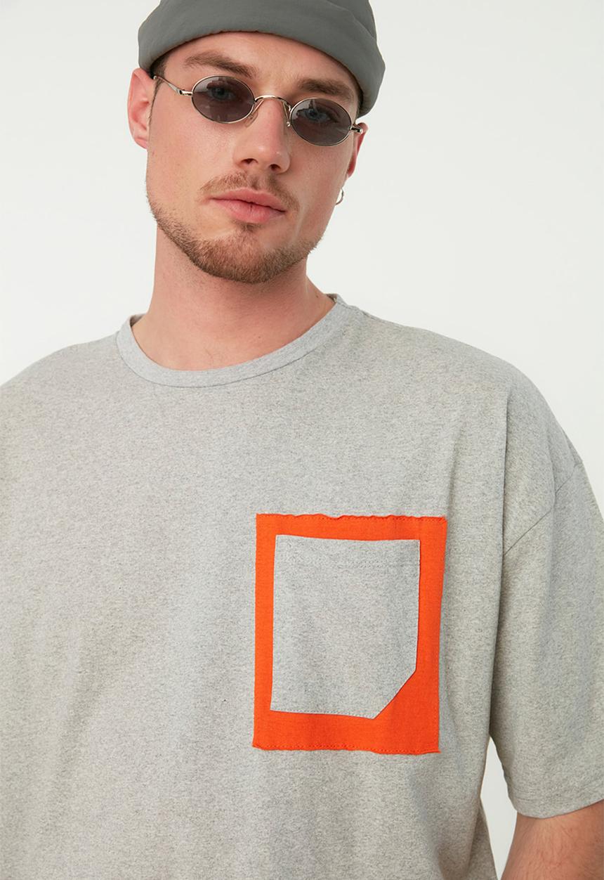 Trendyol - Pocket print T-shirt - grey