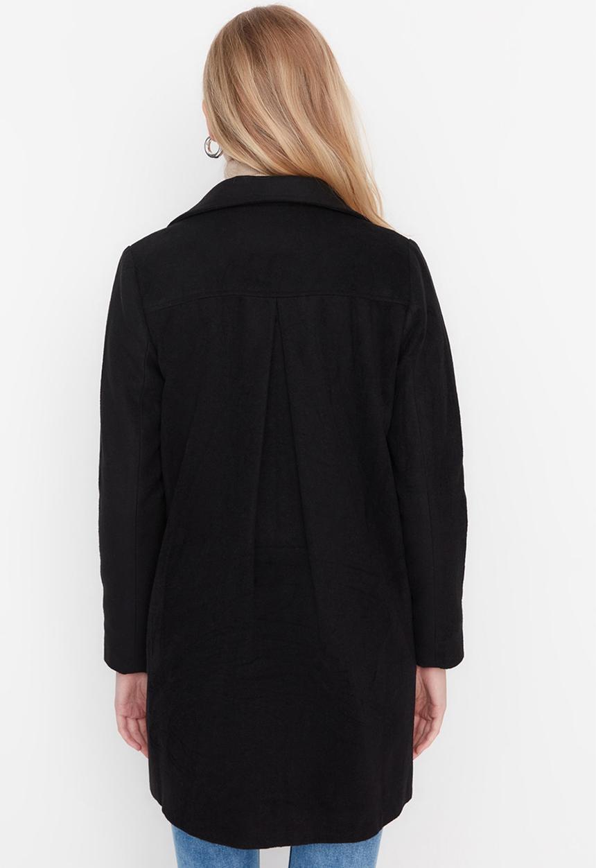 Trendyol - Button down stamp coat - black
