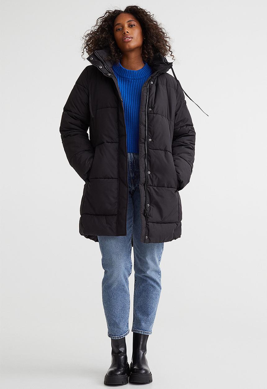 H&M - Hooded puffer coat - black
