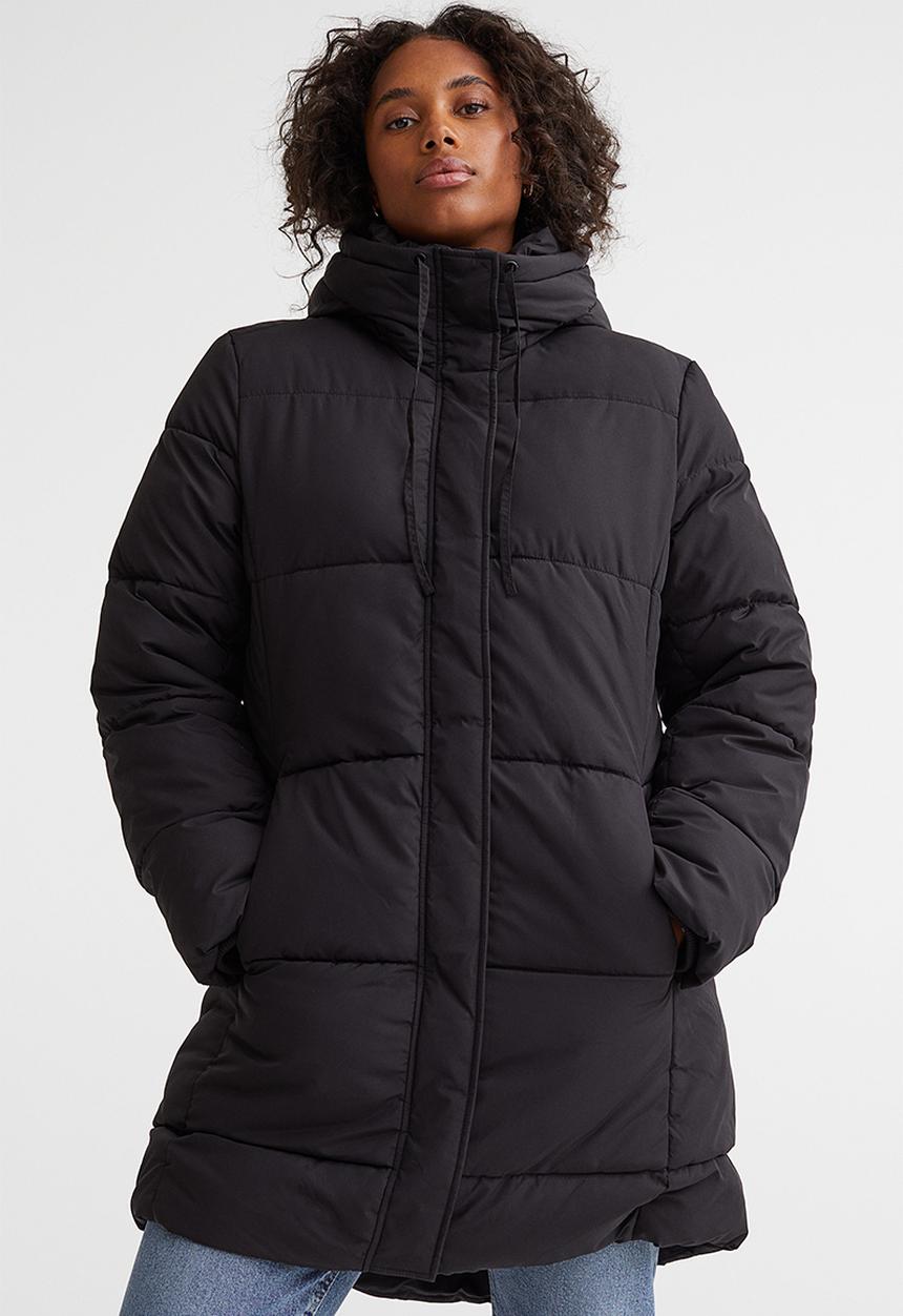 H&M - Hooded puffer coat - black