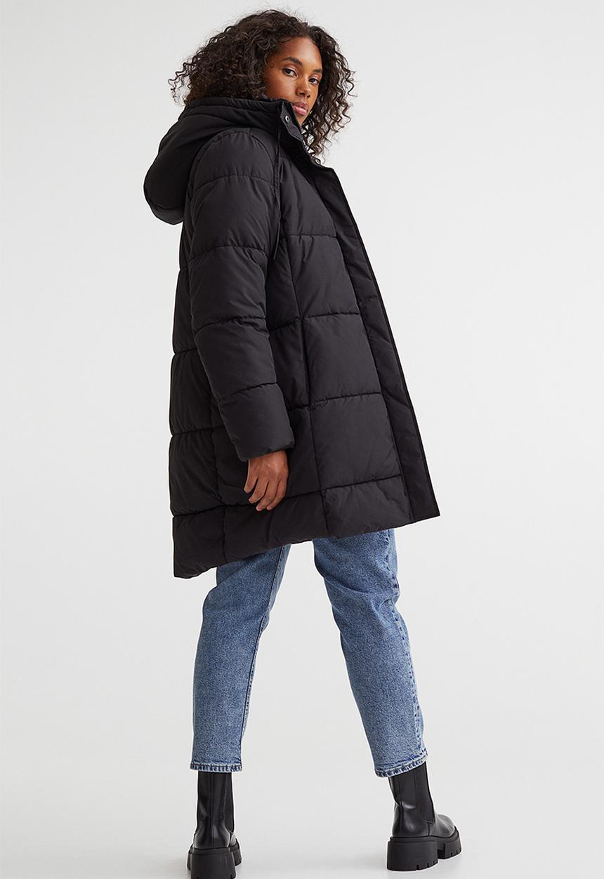 H&M - Hooded puffer coat - black