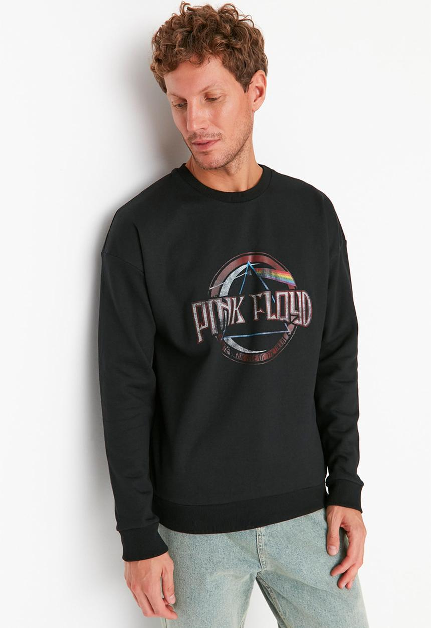 Trendyol - Printed fashion crew sweat - black 