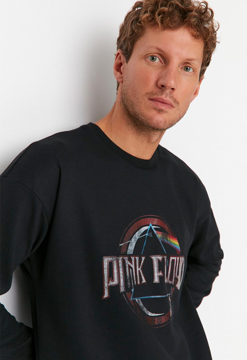 Trendyol - Printed fashion crew sweat - black 