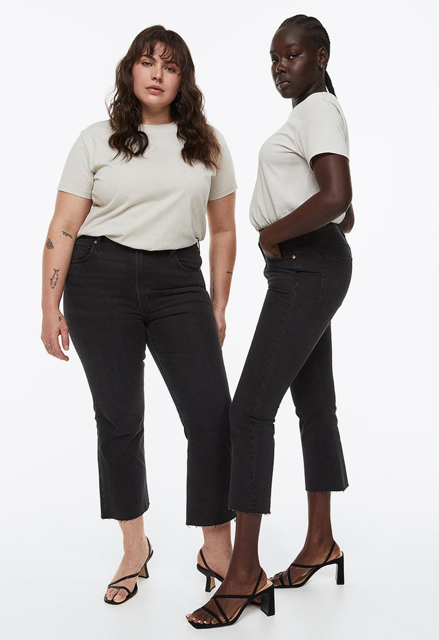 H&M - Flared high cropped jeans - black