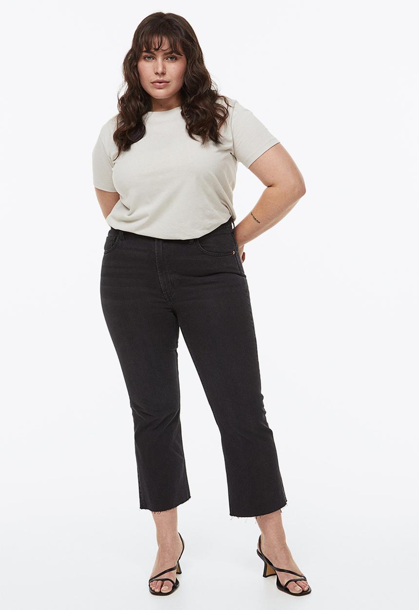 H&M - Flared high cropped jeans - black