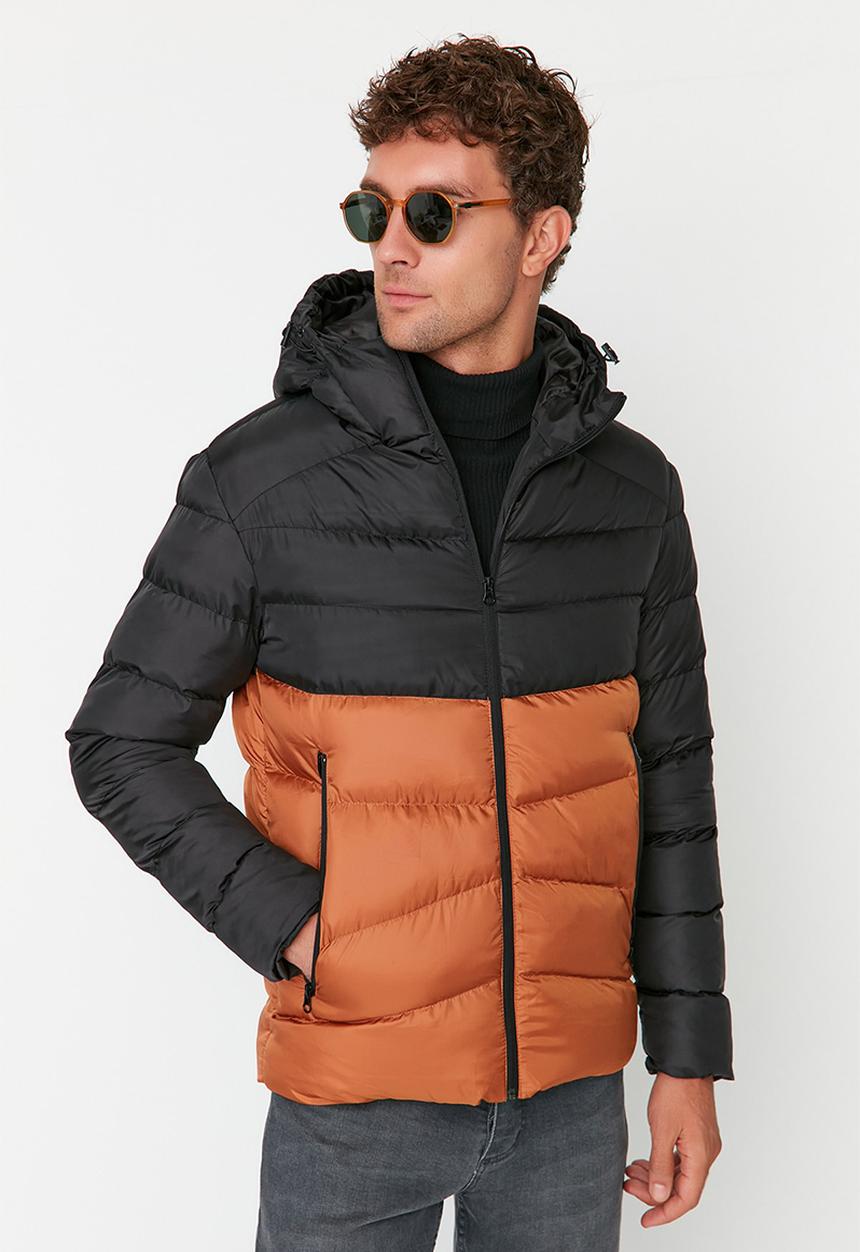 Trendyol - Colourblock puffer jacket - brown