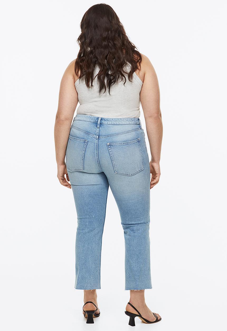H&M - Flared high cropped jeans - light denim blue