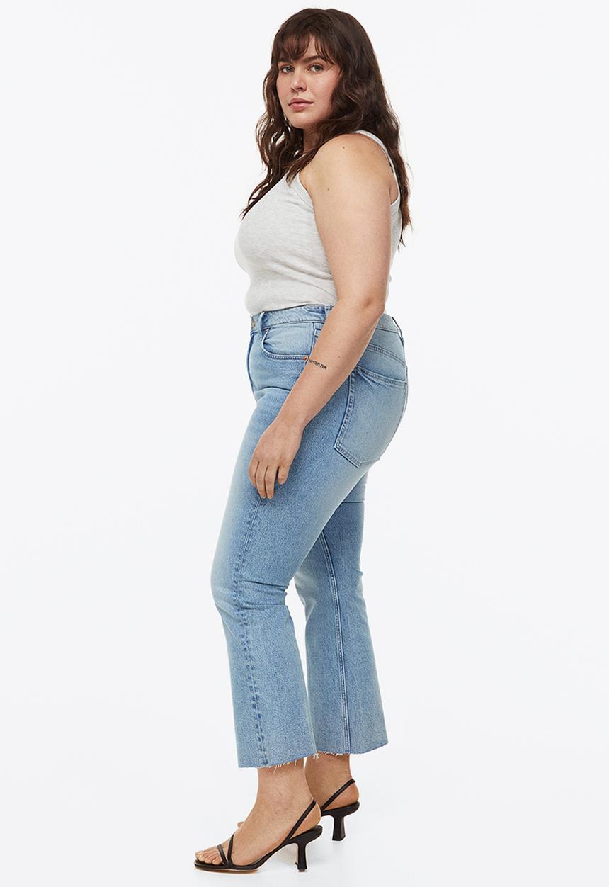 H&M - Flared high cropped jeans - light denim blue