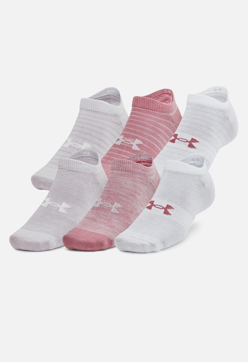 Under Armour - Ua essential no show 6pk - pink elixir/pink elixir/halo gray