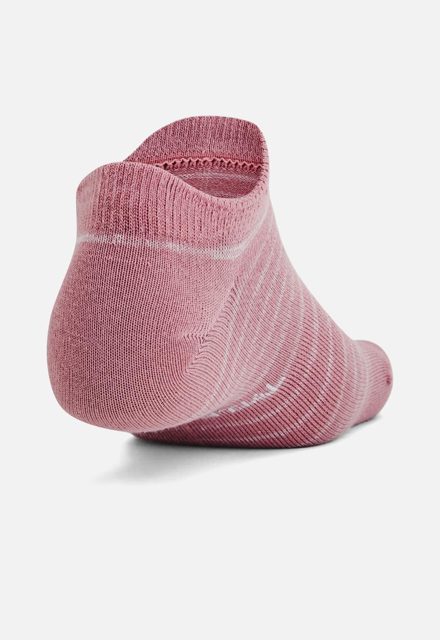 Under Armour - Ua essential no show 6pk - pink elixir/pink elixir/halo gray