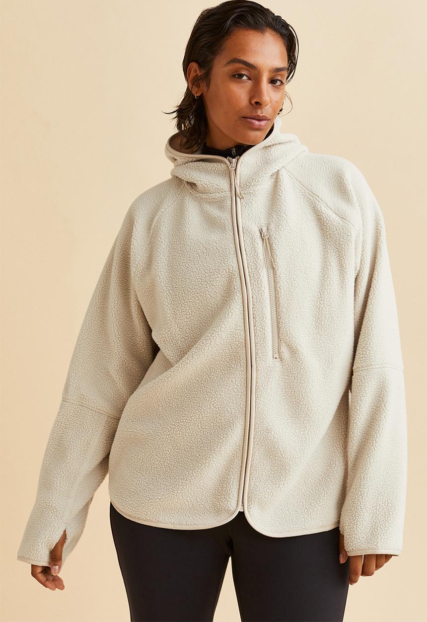 H&M - Teddy sports jacket -  light beige