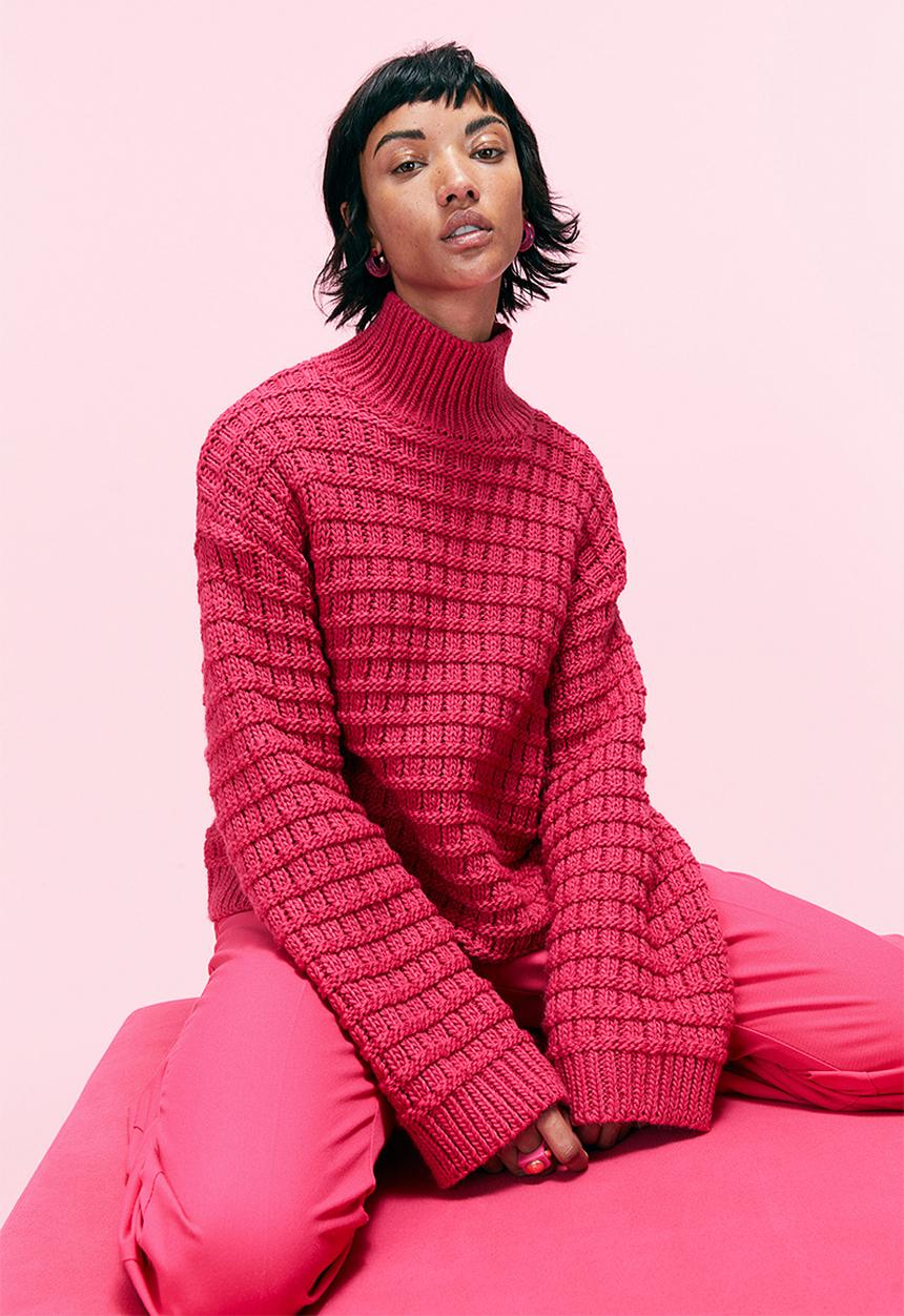 H&M - Oversized turtleneck jumper -  cerise