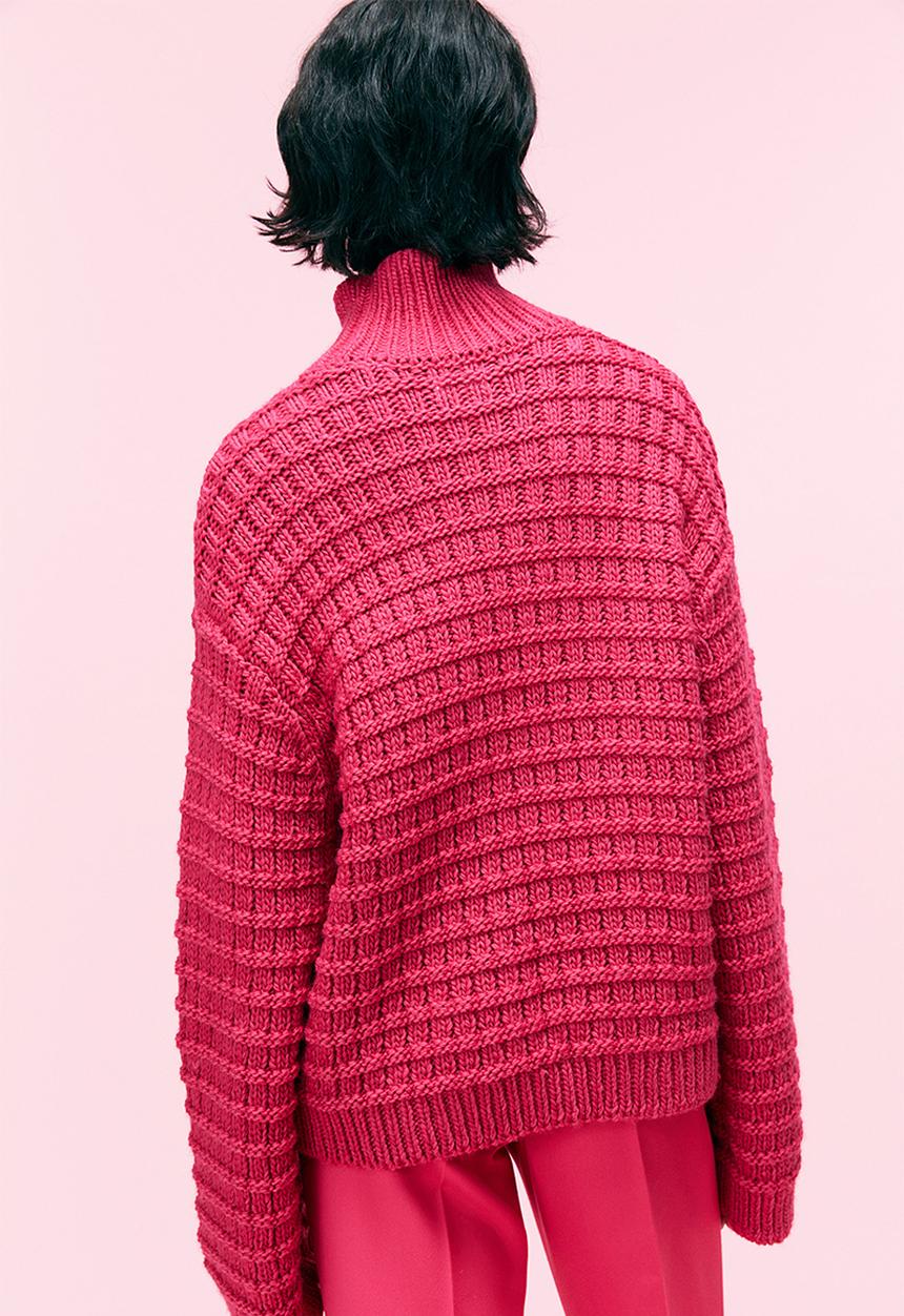 H&M - Oversized turtleneck jumper -  cerise