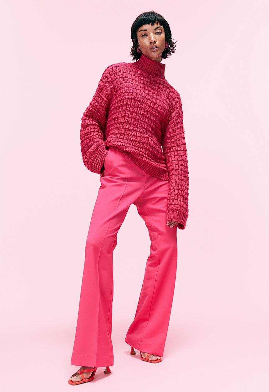H&M - Oversized turtleneck jumper -  cerise