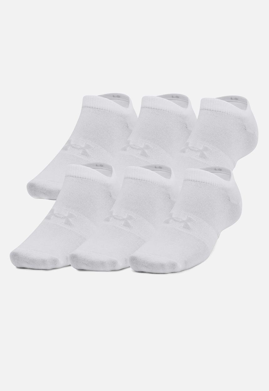Under Armour - Ua essential no show 6pk - white/white/halo gray
