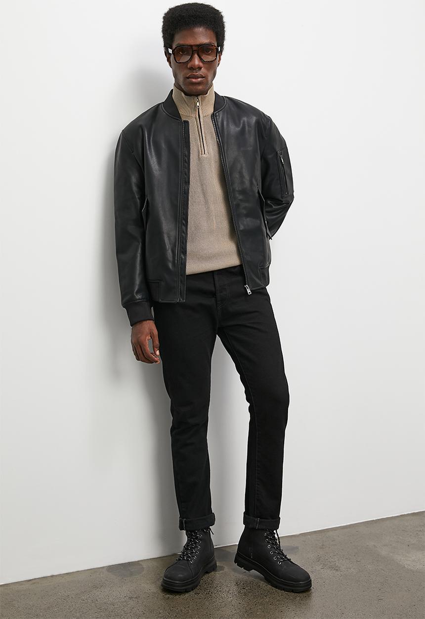 Superbalist - Regular fit quarter zip l/s turtleneck knit - brown