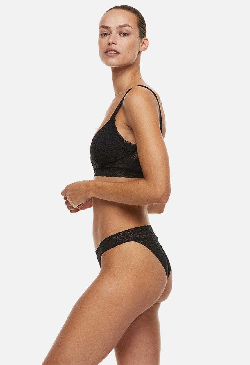 H&M - 3 Pack lace bikini briefs - black