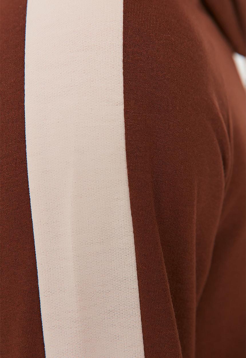 Trendyol - Printed side stripe hoodie - brown