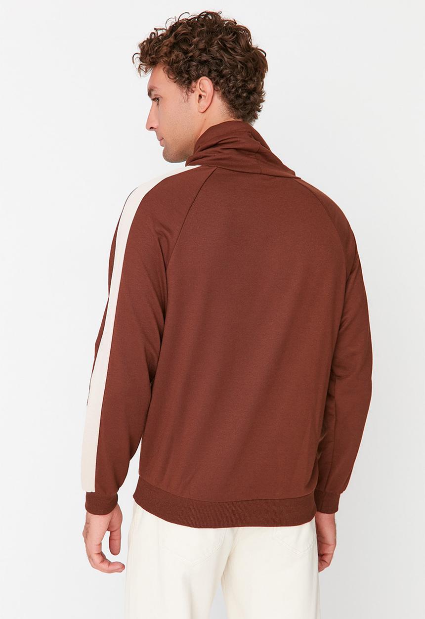 Trendyol - Printed side stripe hoodie - brown
