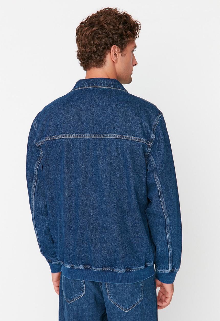 Trendyol - Zip up denim harrington - navy