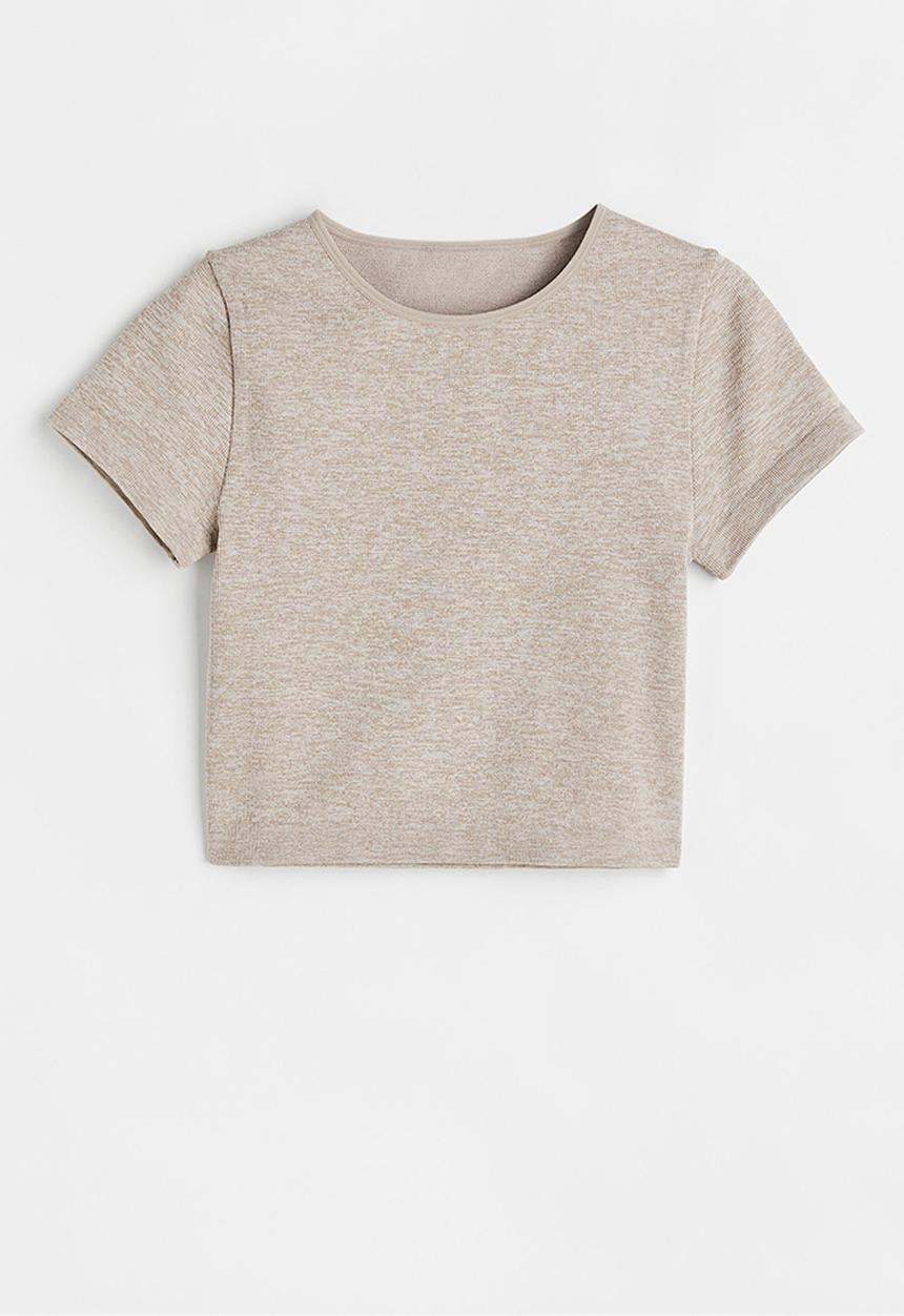H&M - Thermolite® ribbed t-shirt - beige