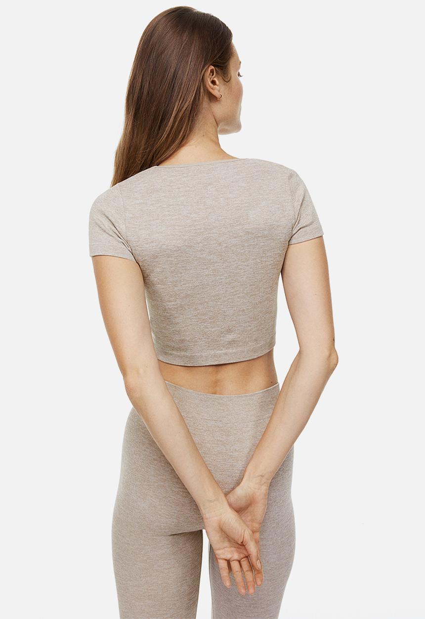 H&M - Thermolite® ribbed t-shirt - beige