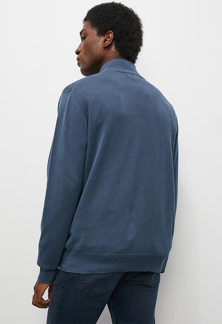 Superbalist - Slim fit quarter zip l/s turtleneck knit - blue
