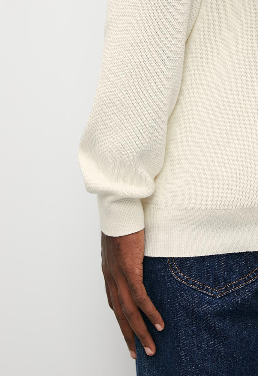 Superbalist - Regular fit quarter zip l/s turtleneck knit - cream