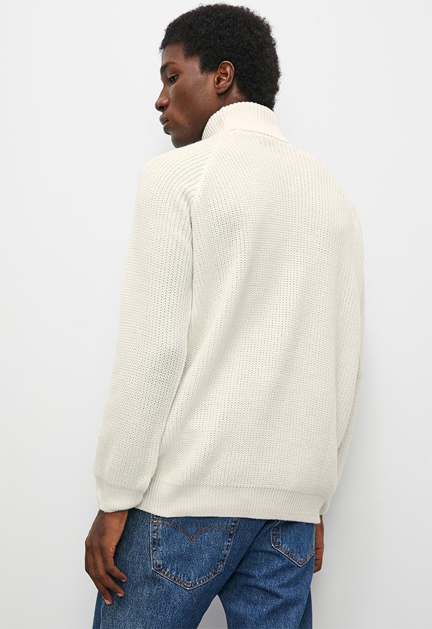 Superbalist - Regular fit chunky textured roll neck - cream