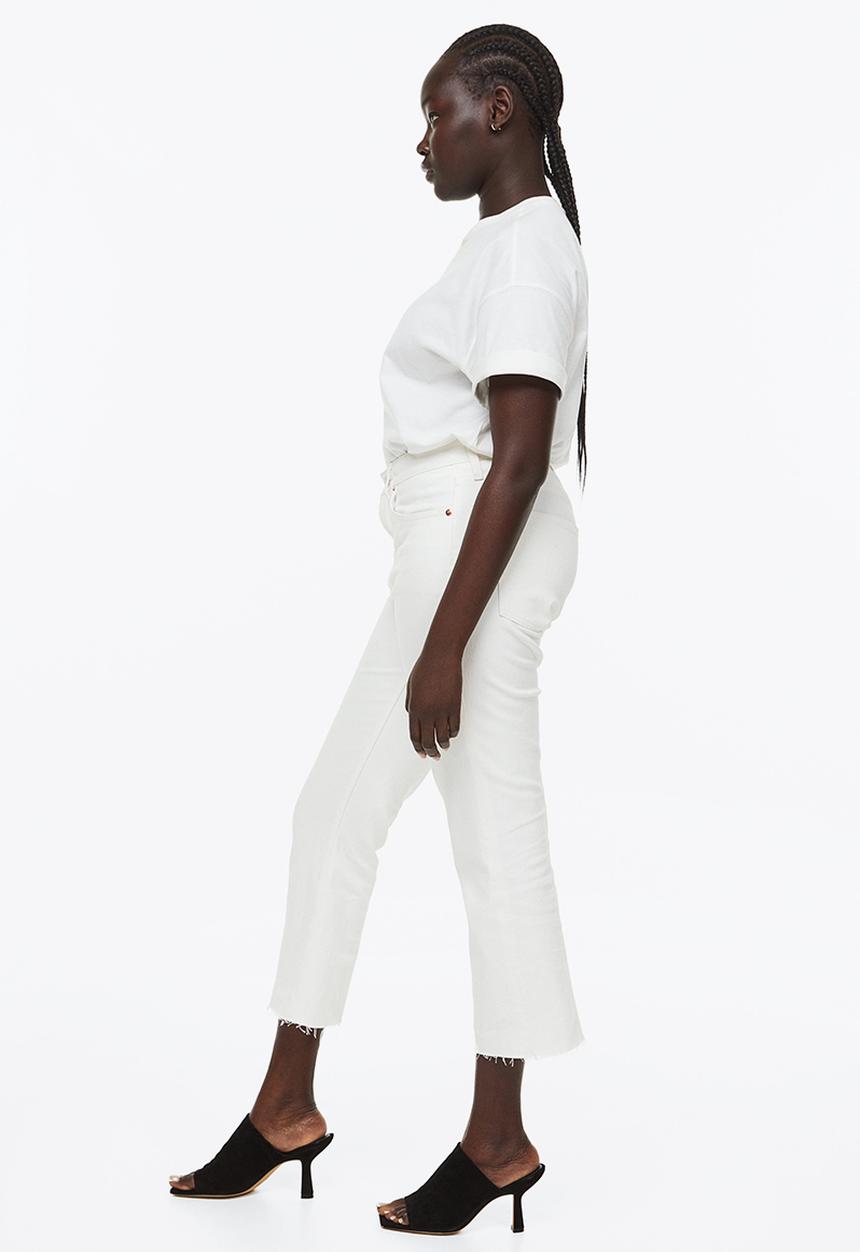 H&M - Flared high cropped jeans - white