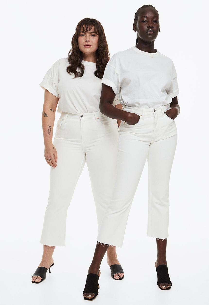 H&M - Flared high cropped jeans - white