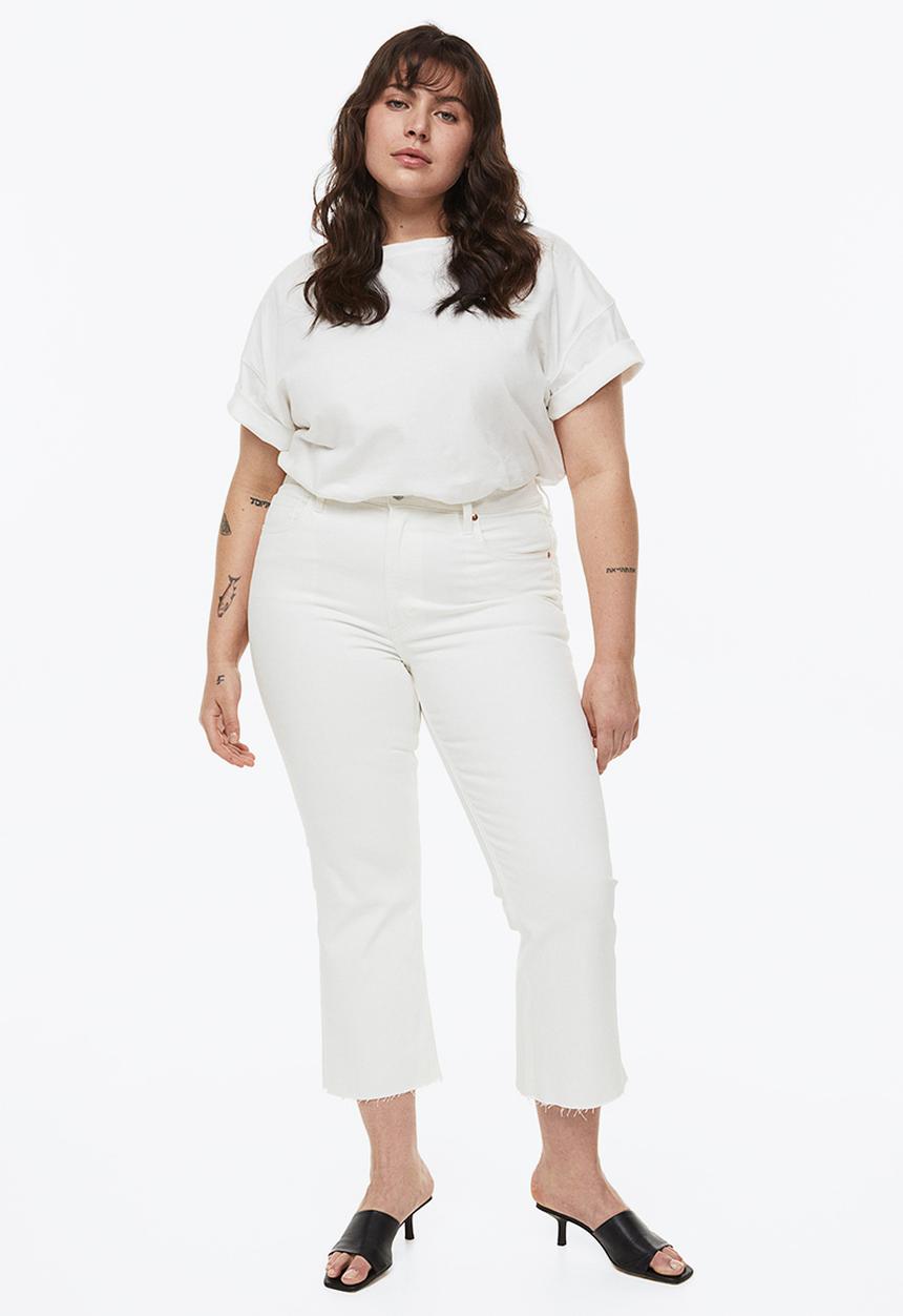 H&M - Flared high cropped jeans - white