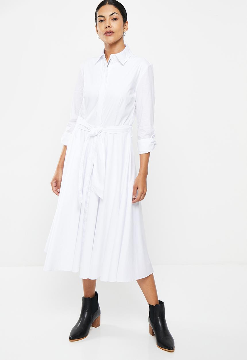 Pringle of Scotland - Long sleeve shirt dress - white