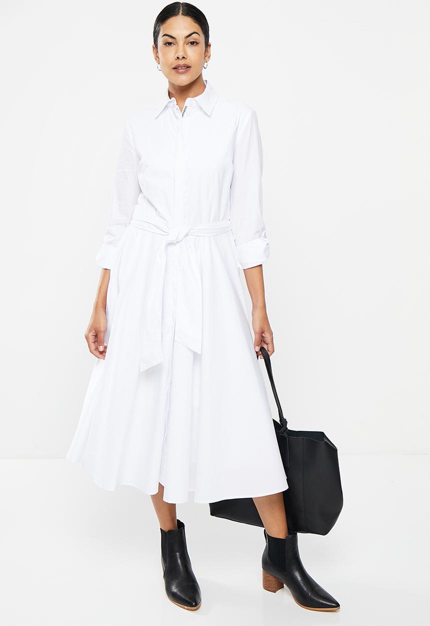 Pringle of Scotland - Long sleeve shirt dress - white