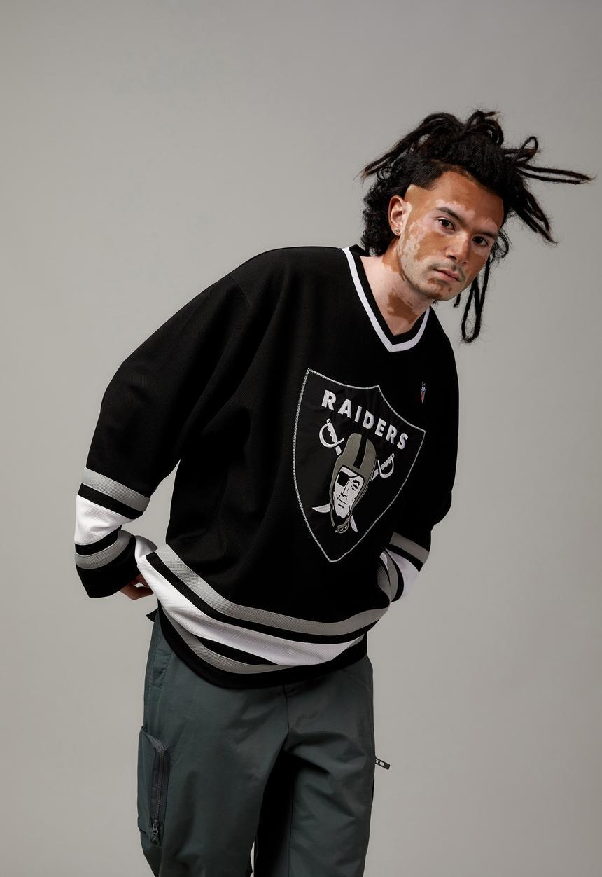 Factorie - Long sleeve v neck jersey - black