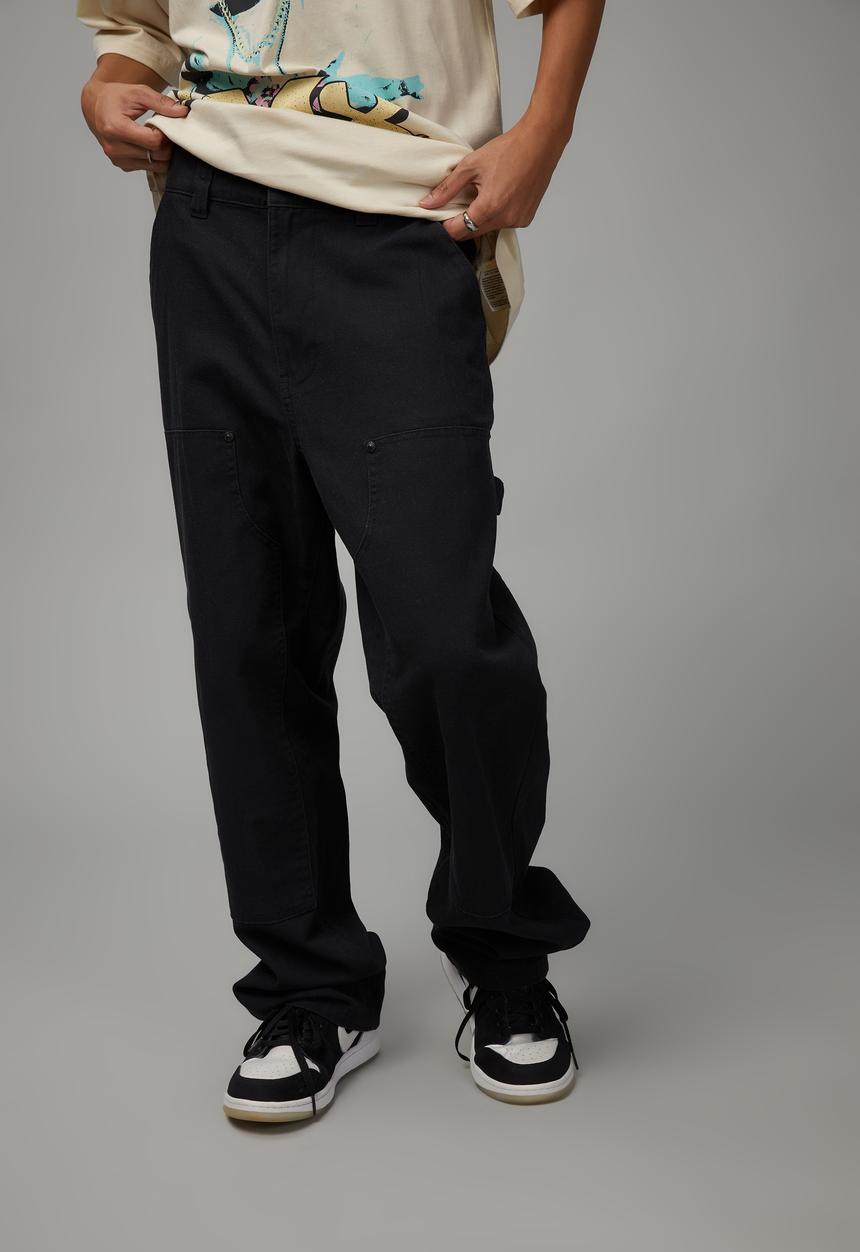Factorie - Double knee carpenter pant - black