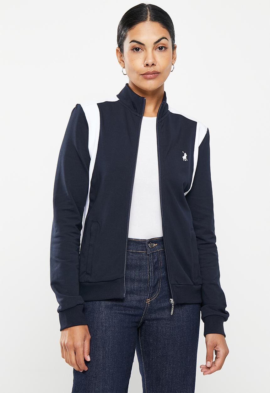 POLO - Wmn panel zip through long sleeve tracktop - navy