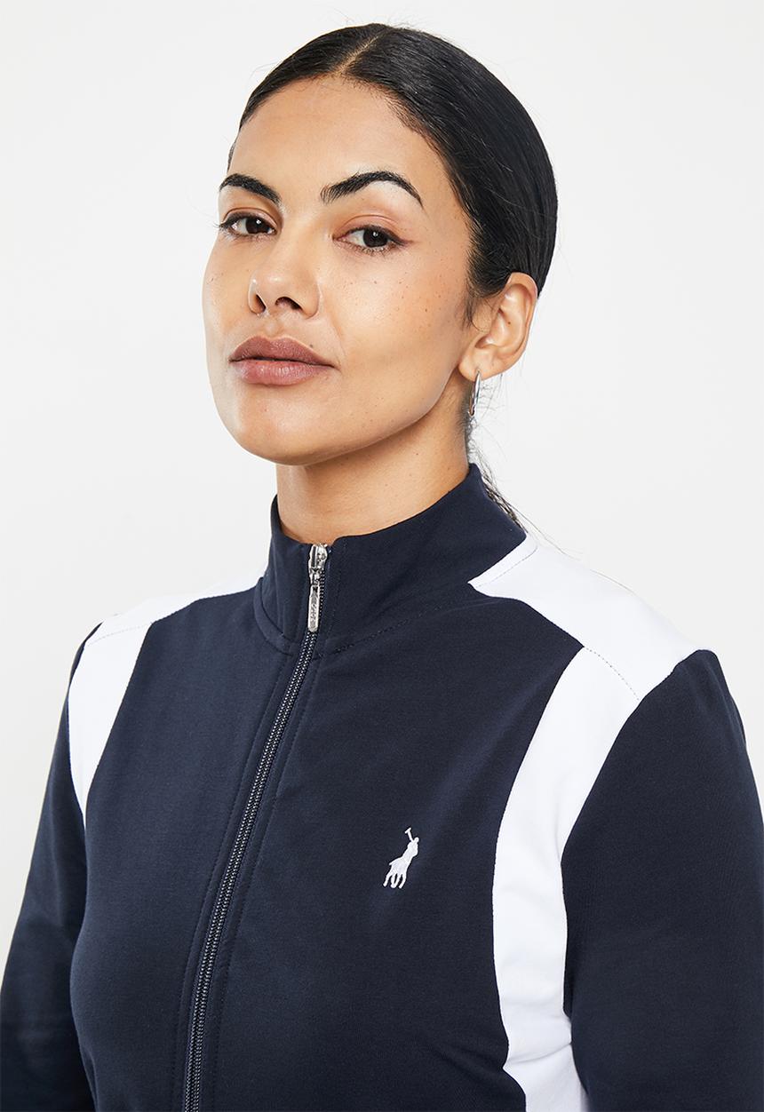 POLO - Wmn panel zip through long sleeve tracktop - navy