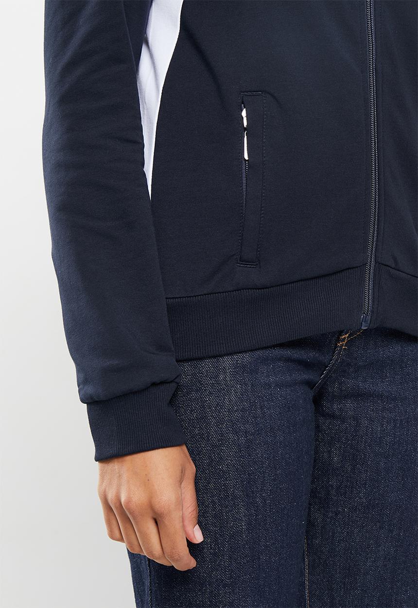POLO - Wmn panel zip through long sleeve tracktop - navy