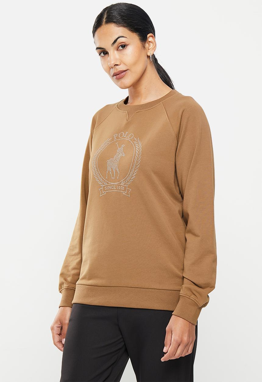POLO - Wmn nailhead long sleeve sweater - camel