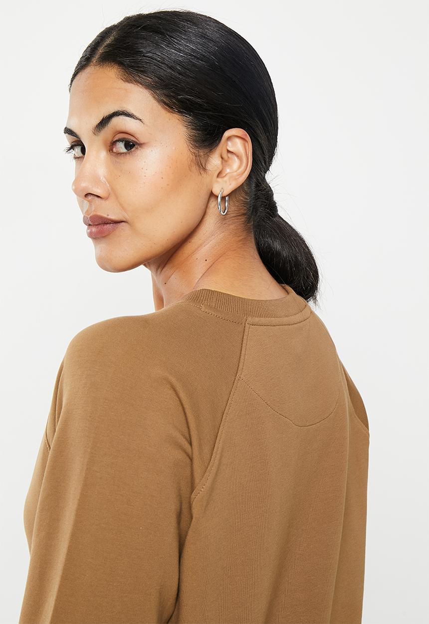 POLO - Wmn nailhead long sleeve sweater - camel